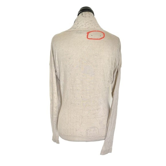The Limited Womens Sweater Size XS Beige Rhinestones Dead Stock Sparkle Vintage - Picture 10 of 12